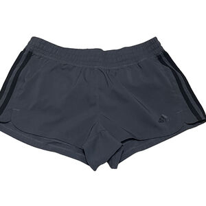 Women's Adidas Gray Athletic Shorts with Black Stripes L